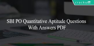 SBI PO Quantitative Aptitude Questions With Answers PDF