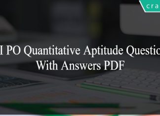 SBI PO Quantitative Aptitude Questions With Answers PDF