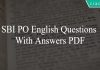 SBI PO English Questions With Answers PDF