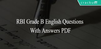 RBI Grade B English Questions With Answers PDF