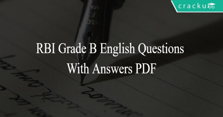 RBI Grade B English Questions With Answers PDF - Cracku