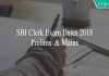 SBI Clerk Exam Dates 2018