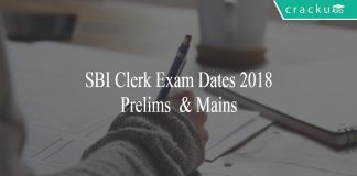 SBI Clerk Exam Dates 2018