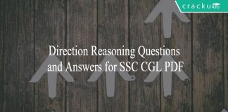 Direction Reasoning Questions and Answers for SSC CGL PDF