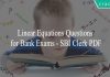 Linear Equations Questions for Bank Exams - SBI Clerk PDF