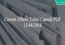 current affairs capsule 13-04-2018