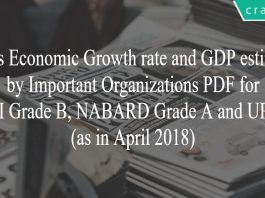 India’s Economic Growth rate and GDP estimates by Important Organizations PDF