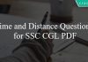 Time and Distance Questions for SSC CGL PDF