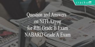 questions on niti aayog for rbi grade b