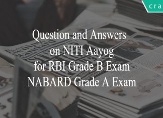 questions on niti aayog for rbi grade b