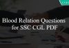 Blood Relation Questions for SSC CGL PDF
