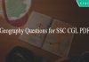 Geography Questions for SSC CGL PDF