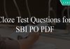 Cloze Test Questions for SBI PO PDF