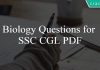 Biology Questions for SSC CGL PDF