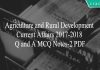 Agriculture and Rural development MCQ Notes 2017-18