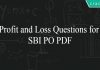 Profit and Loss Questions for SBI PO PDF