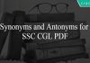 Synonyms and Antonyms for SSC CGL PDF