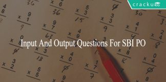 Input And Output Questions For SBI PO