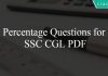 Percentage Questions for SSC CGL PDF