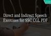 Direct and Indirect Speech Exercises for SSC CGL PDF