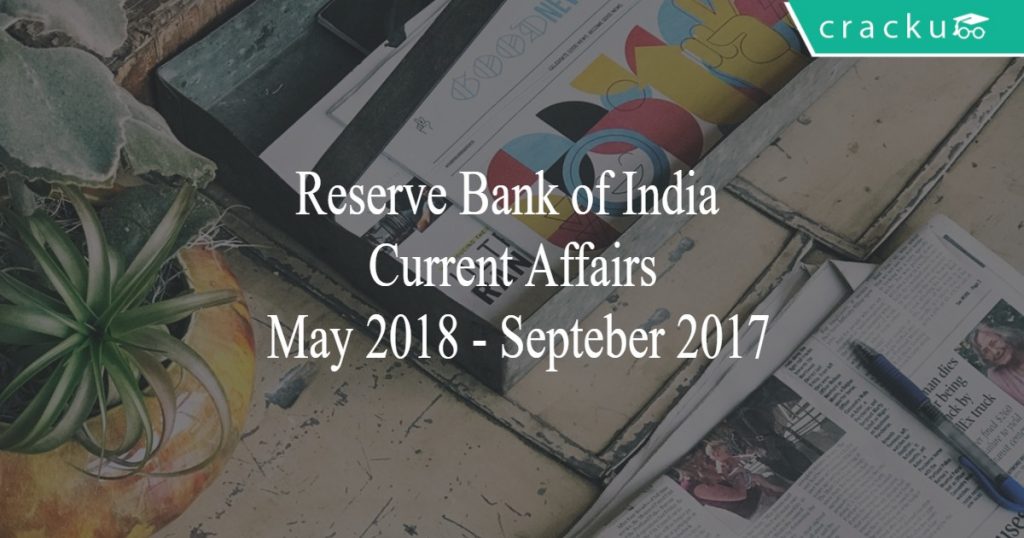 RBI Current Affairs PDF - May 2018 To September 2017 - Cracku