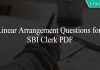 Linear Arrangement Questions for SBI Clerk PDF