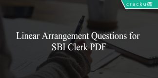 Linear Arrangement Questions for SBI Clerk PDF