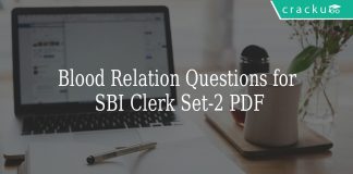 Blood Relation Questions for SBI Clerk Set-2 PDF