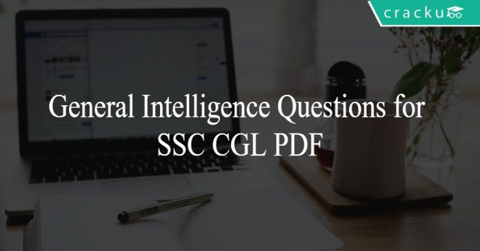 General Intelligence Questions for SSC CGL PDF