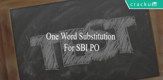one word substitution for sbi po