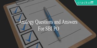 analogy questions and answers for SBI Clerk po