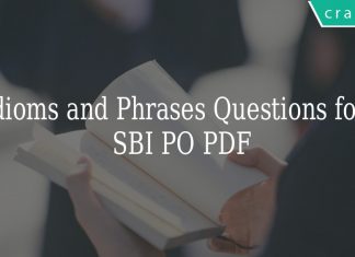 Idioms and Phrases Questions for SBI PO PDF