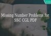 Missing Number Problems for SSC CGL PDF