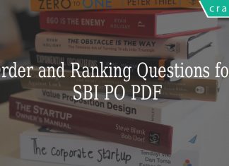 Order and Ranking Questions for SBI PO PDF