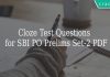 Cloze Test Questions for SBI PO Prelims Set-2 PDF