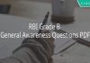 RBI Grade B General Awareness Questions PDF