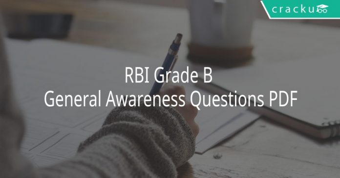 RBI Grade B General Awareness Questions PDF