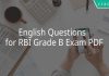 English Questions for RBI Grade B Exam PDF