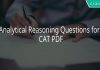 Analytical Reasoning Questions for CAT PDF