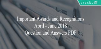 awards and recognitions april - june 2018