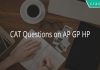 CAT Questions on AP GP HP