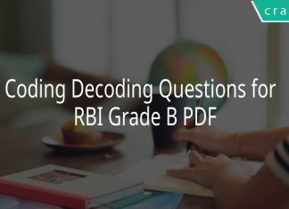 Coding Decoding Questions for RBI Grade B PDF