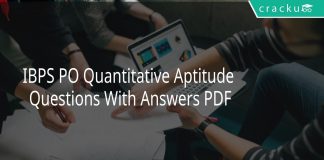 IBPS PO Quantitative Aptitude Questions With Answers PDF