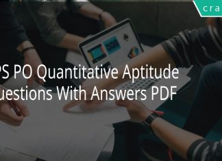 IBPS PO Quantitative Aptitude Questions With Answers PDF