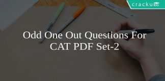 Odd One Out Questions For CAT PDF Set-2