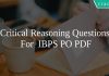 Critical Reasoning Questions For IBPS PO PDF
