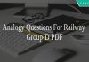 Analogy Questions For Railway Group-D PDF