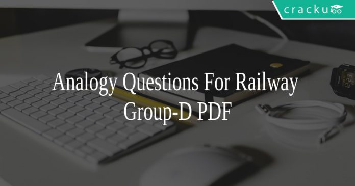 Analogy Questions For Railway Group-D PDF