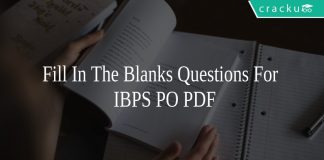 Fill In The Blanks Questions For IBPS PO PDF