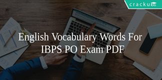 English Vocabulary Words For IBPS PO Exam PDF